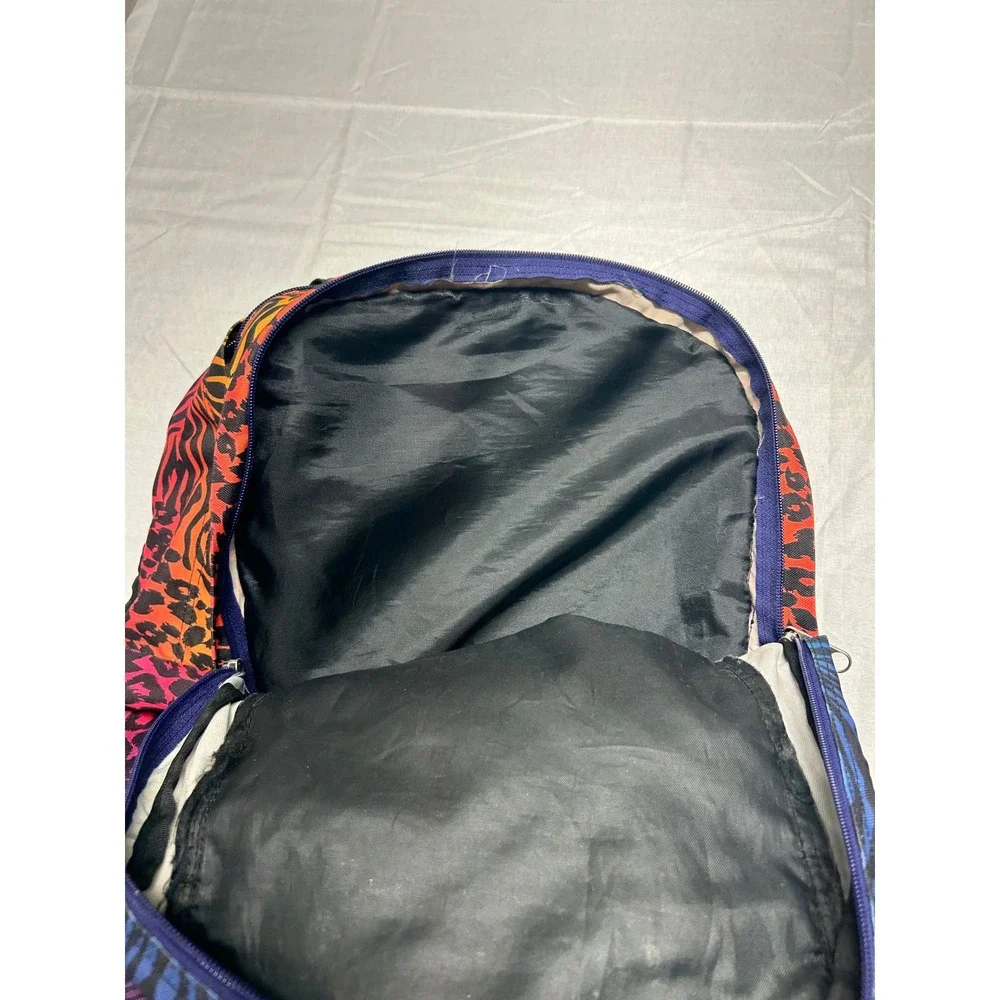 JanSport Rainbow Animal Print Backpack Leopard Zebra Stripe Multi Pocket TDN7